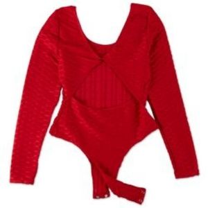 Red Open Back Bodysuit